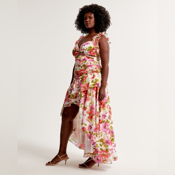 Abercrombie & Fitch | Ruffle Strap High-Low Maxi Dress - Picture 4 of 13